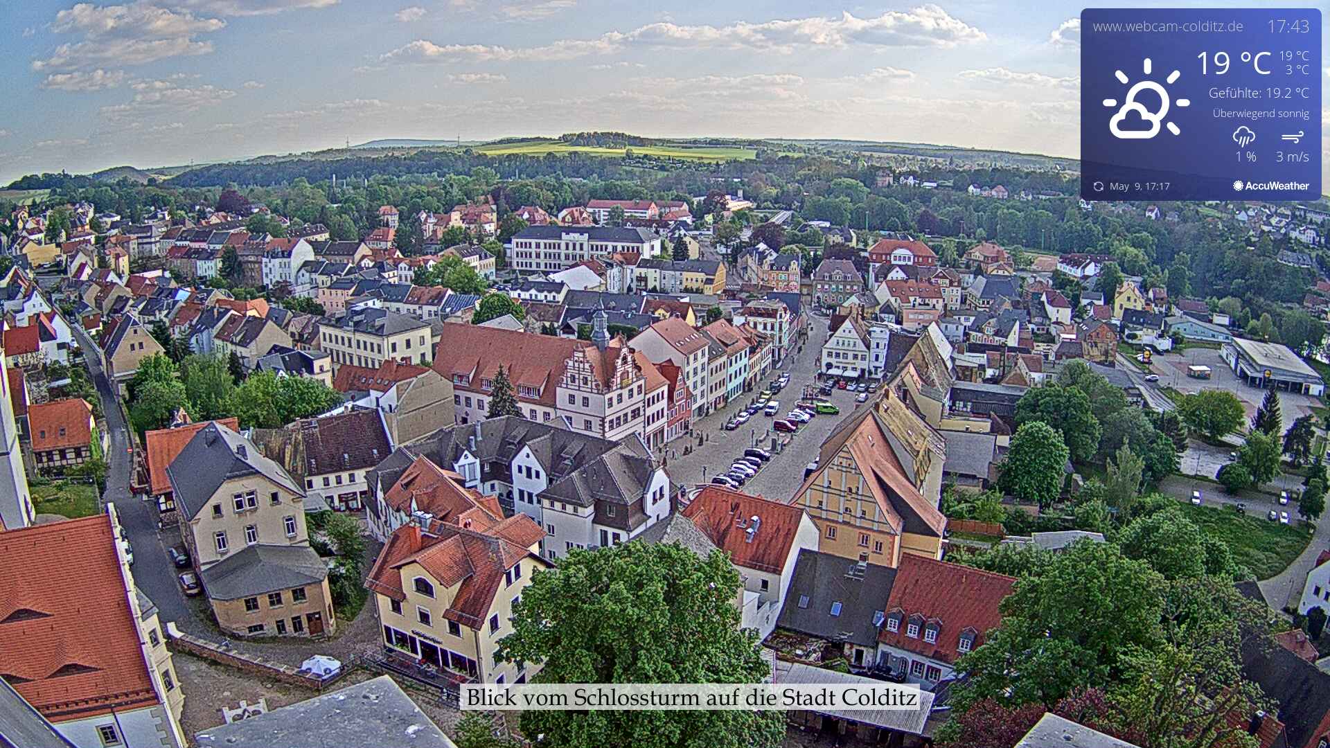 Webcam Colditz. Blick auf die Stadt Colditz. 
Wenn hier kein Bild zu sehen ist bitte hier klicken.